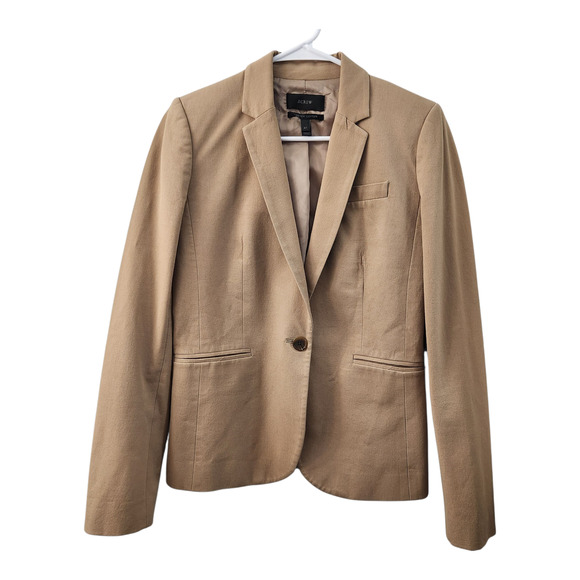 J. CREW Classic Blazer 4T Tan Preppy Business Office Work College Ivy Corpcore - Picture 1 of 8